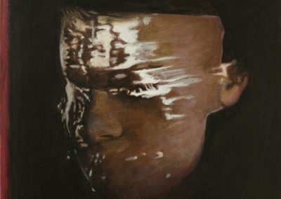 Face 26, Ritual Series / Kasvo 26, Rituaalisarja, oil and acrylic / öljy ja akryyli, 43 x43, 2025